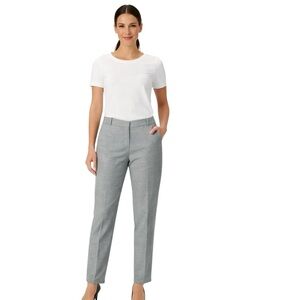 ESCADA CASHMERE WOOL BLEND TAPERED GRAY TROUSERS PANTS 42